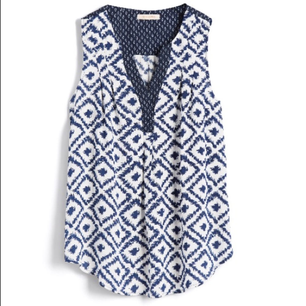 Navy and white blouse